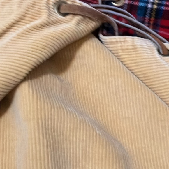 Vintage wool plaid and corduroy reversible lace up vest handmade 1960s vintage - Picture 6 of 8